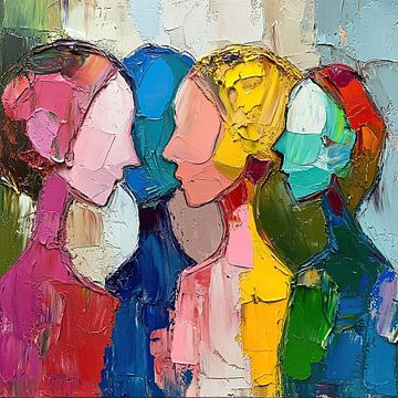 Couleurs des personnes | Figures de visage abstraites sur Caprices d'Art