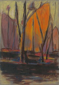 Bij de haven (1925) van Zoltán Palugyay van Peter Balan