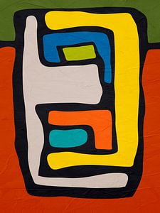 Bunte geometrische organische abstrakte Kunst