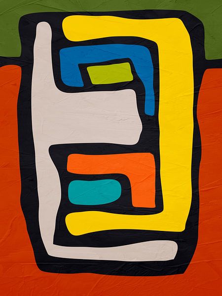 Art abstrait géométrique organique coloré par Online Arts