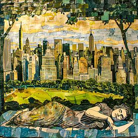 Serene Wall Decoration: sweet city dreams by Vlindertuin-Art