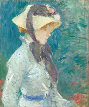 Young woman with straw hat
