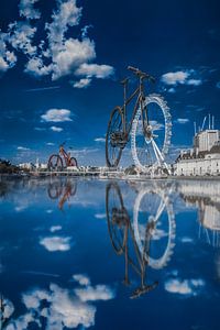 Einzigartige Fotomanipulation: London Eye in ein riesiges Fahrrad verwandelt