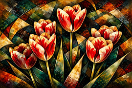 Tulipes colorées - abstrait
