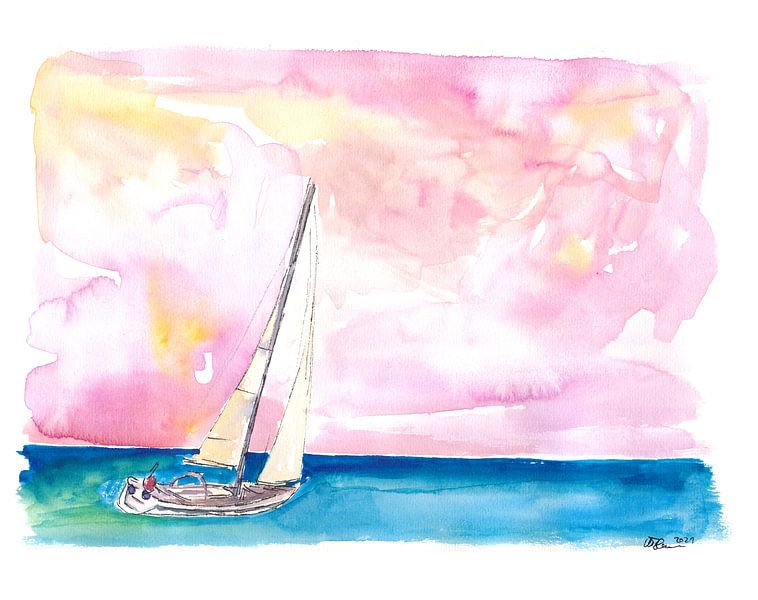 Schnelles Segeln durch Ocean Spray in den Sonnenuntergang und zum nächsten Anlaufhafen von Markus Bleichner