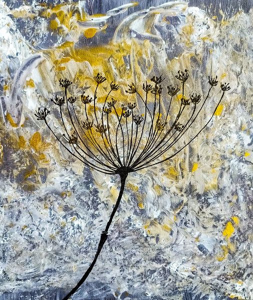 Flötenkraut, grau, gelb und gold von Niek Traas