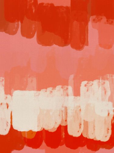 Rot, rosa, weiß. Bunte abstrakte in hellen lebendigen Pastell und Neon-Farben von Dina Dankers