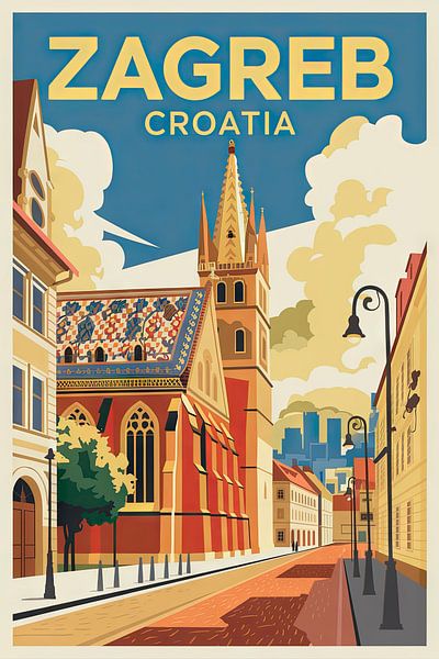 Zagreb, Croatie. par Poster Art Shop