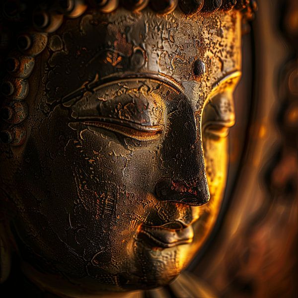 Buddha - Timeless wisdom in bronze gold by Poster Art Shop