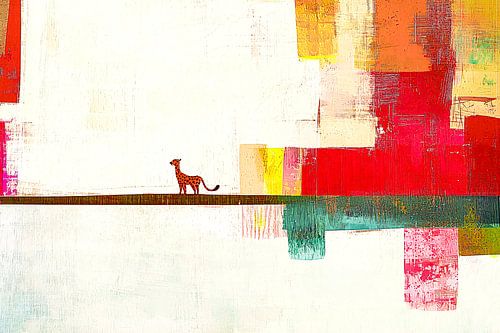 Abstract kunstwerk met cheeta