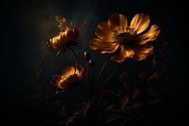 Boutons floraux brillants dans la lumière du soir sur Art & Soul Creations