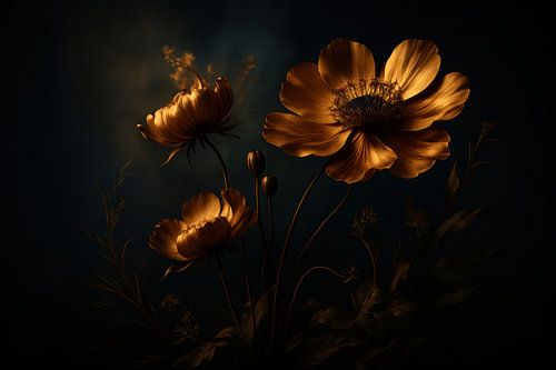 Glanzende bloemknoppen in avondlicht