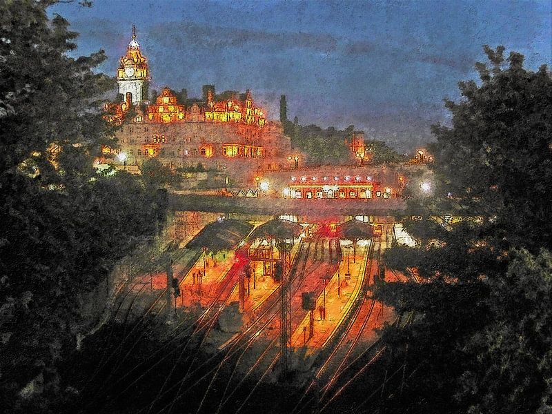 Edinburgh by night von Frans Blok