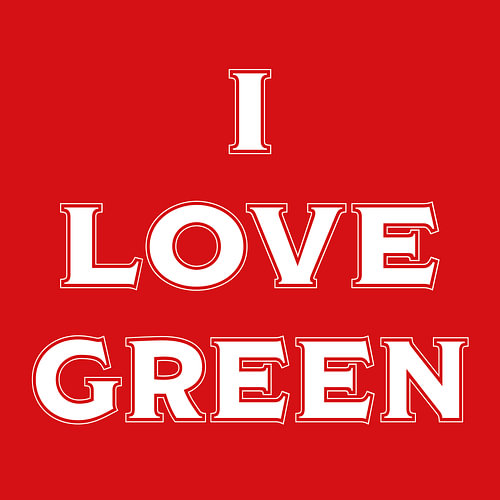 J'aime le vert (en rouge)