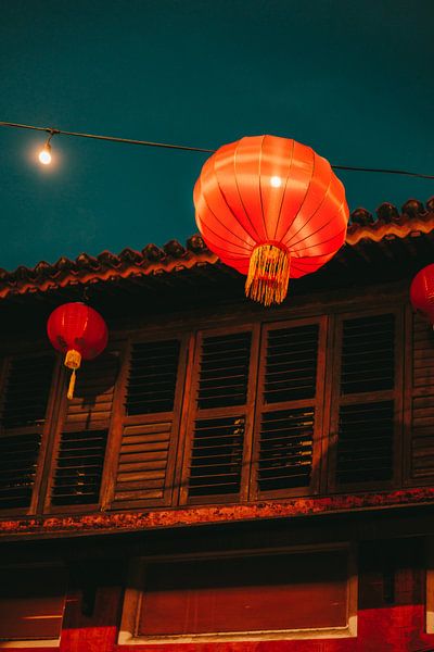 Chinese lantaarns in de schemering - Stedelijke culturele ervaring van NZME Photography