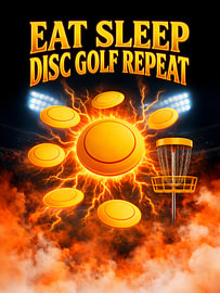 Essen, Schlafen, Discgolf – Retro von Art Bloom