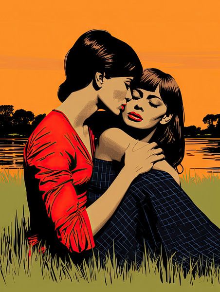 Sunset Embrace: A Tapestry of Love by Beeld Creaties Ed Steenhoek | Photography and Artificial Images