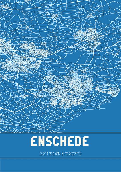 Blueprint | Map | Enschede (Overijssel) by Prints of Place