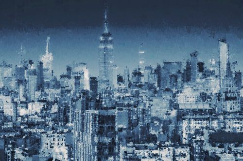 Expressionistisch stadsaanzicht van New York City