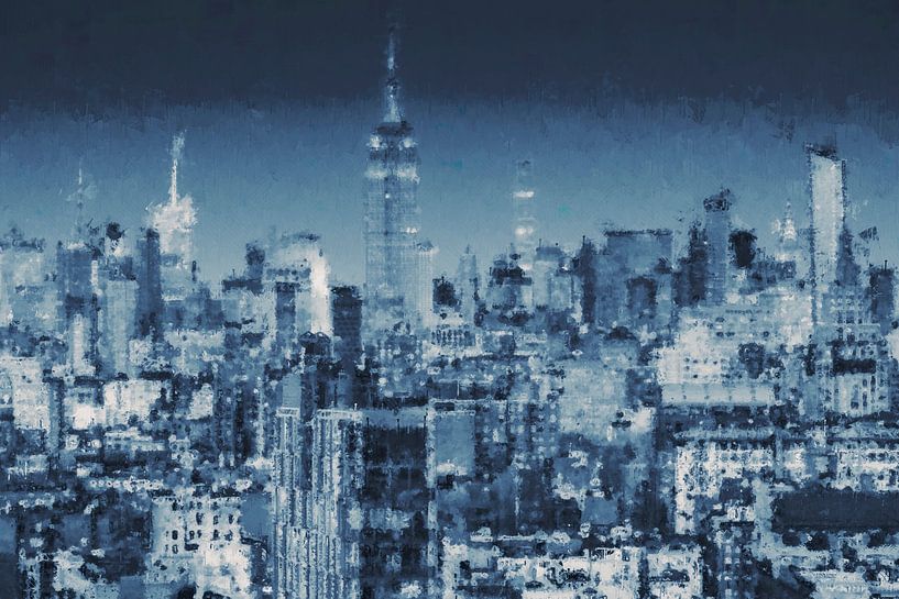 Expressionistisch stadsaanzicht van New York City van Whale & Sons