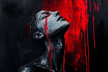 Passionate darkness with red flow by Poster Art Shop