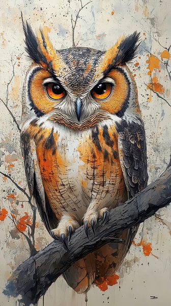 owl - little owl by Gelissen Artworks