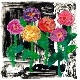Vibrant Floral Collage by Jules Gissler