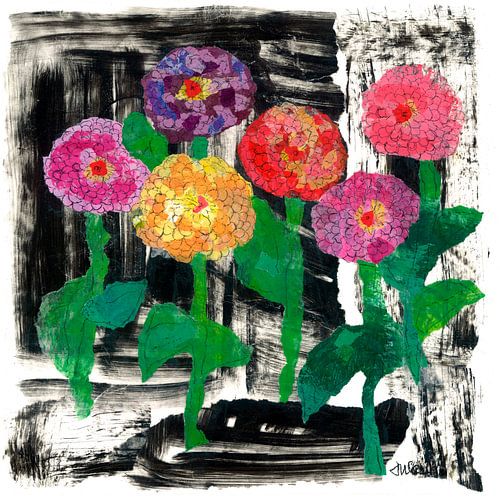 Vibrant Floral Collage