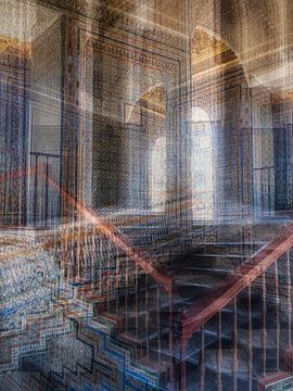 Arabisch mozaïek trappen in Sevilla geinspireerd door Escher van August Langhout