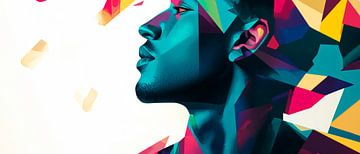 Colourful thoughts - Portrait in colours light and shadow - G by Poster Art Shop