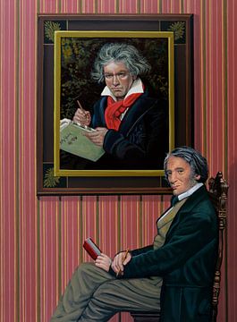 Stieler en Beethoven Schilderij van Paul Meijering