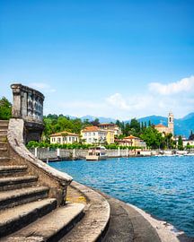 Tremezzo stairs and lakefront. Lake Como by Stefano Orazzini
