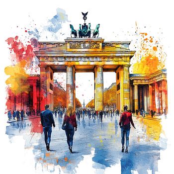 Brandenburger Tor Aquarell Stil