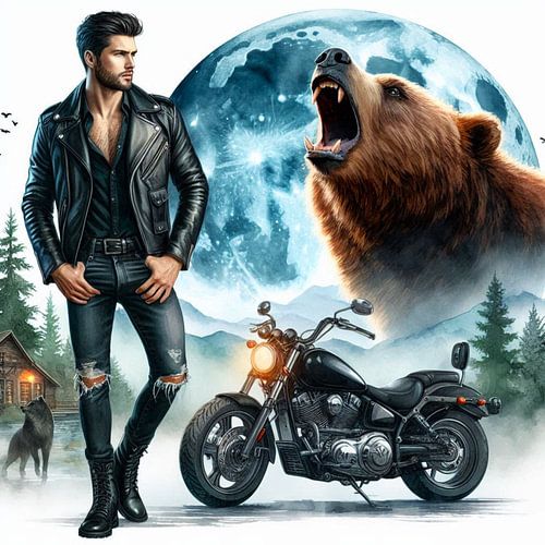 man met beer en motor