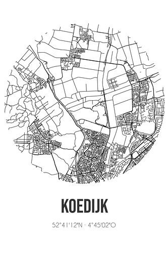 Koedijk (Noord-Holland) | Landkaart | Zwart-wit