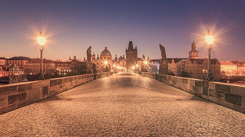 Sunrise on Charles Bridge in Prague by Henk Meijer Photography