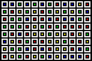 Verschachtelt | Mittig | 12x08 | N=02 | Random #01 | RGBY