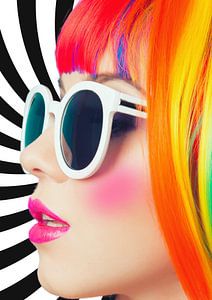 Girl with multicolored hair van Postergirls