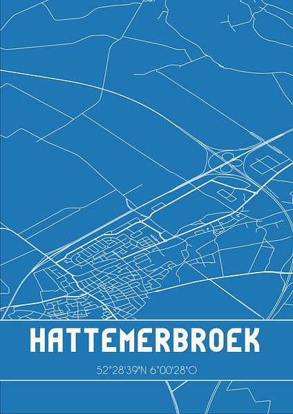Blueprint | Map | Hattemerbroek (Gelderland) by Prints of Place
