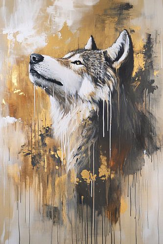 Wolf met dynamische kleuren