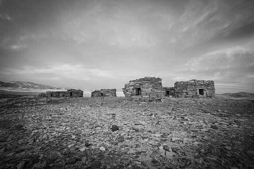De bouwwerken van Nawamis in de Sinaï Woestijn in Egypte