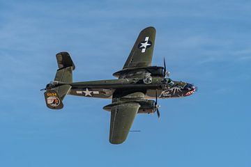 A nice flyby of a fine warbird, the North American B-25J Mitchell '0934' "Betty' by Jaap van den Berg