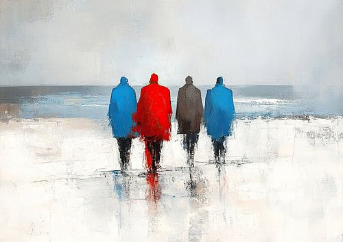 Rode Jas | Strand Wandeling van Zen en Meer