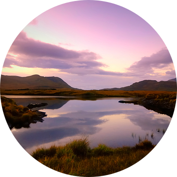 Loch in Connemara in Ierland tijdens zonsondergang van Sjoerd van der Wal Fotografie