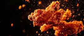 Des morceaux de poulet croustillants en action sur Poster Art Shop