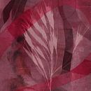 Modern abstract botanisch. Gras in roze, rood, bruin van Dina Dankers thumbnail