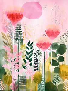 Jardin de fleurs abstraites