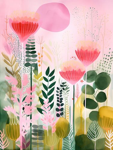 Abstracte Bloementuin