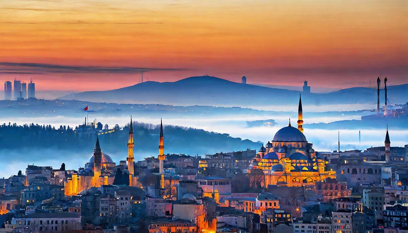 Istanbul Stadt mit Moschee von Mustafa Kurnaz