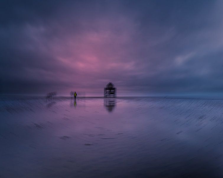 bird watch house on the mud flats by peterheinspictures